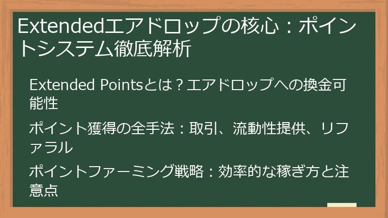 Extendedエアドロップの核心：ポイントシステム徹底解析