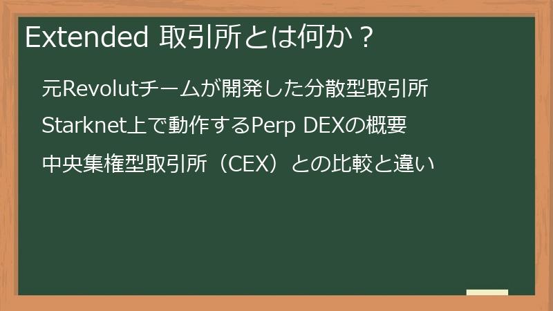 Extended 取引所とは何か?