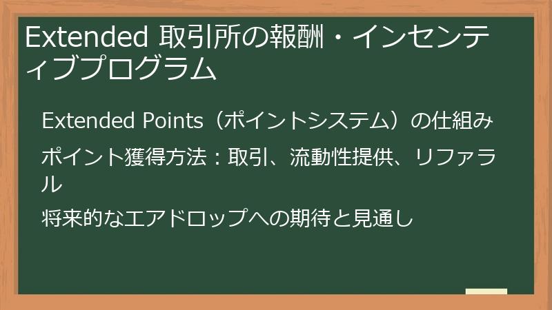 Extended 取引所の報酬・インセンティブプログラム