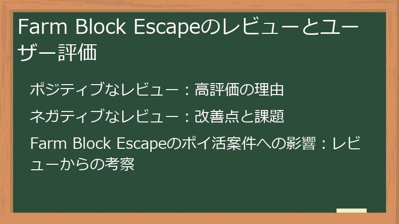 Farm Block Escapeのレビューとユーザー評価