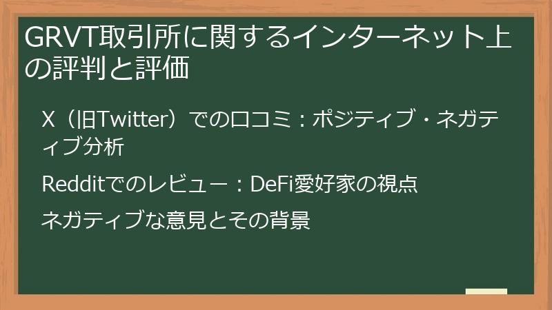 GRVT取引所に関するインターネット上の評判と評価