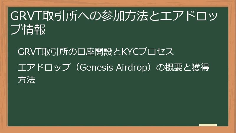 GRVT取引所への参加方法とエアドロップ情報