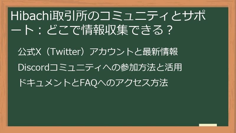 Hibachi取引所のコミュニティとサポート：どこで情報収集できる？