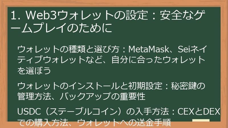 1. Web3ウォレットの設定：安全なゲームプレイのために