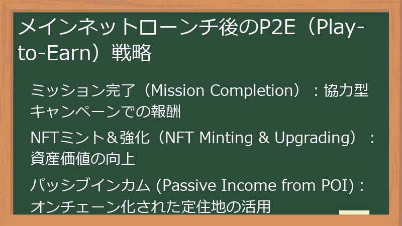 メインネットローンチ後のP2E（Play-to-Earn）戦略