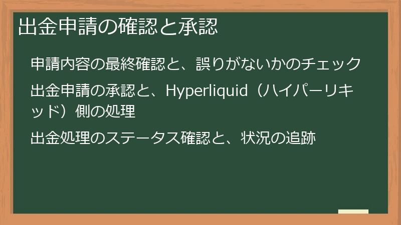 出金申請の確認と承認