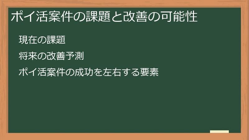 ポイ活案件の課題と改善の可能性