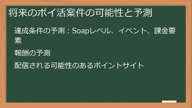 将来のポイ活案件の可能性と予測