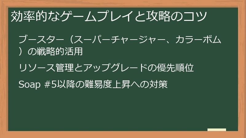 効率的なゲームプレイと攻略のコツ