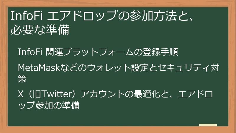 InfoFi エアドロップの参加方法と、必要な準備