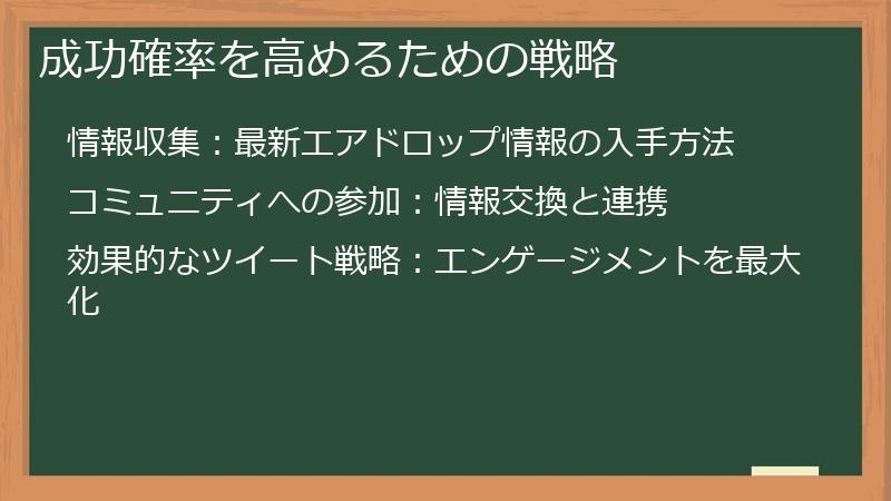 成功確率を高めるための戦略