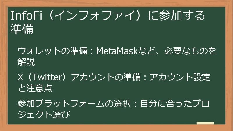 InfoFi（インフォファイ）に参加する準備
