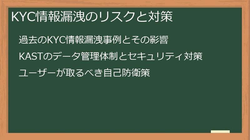 KYC情報漏洩のリスクと対策