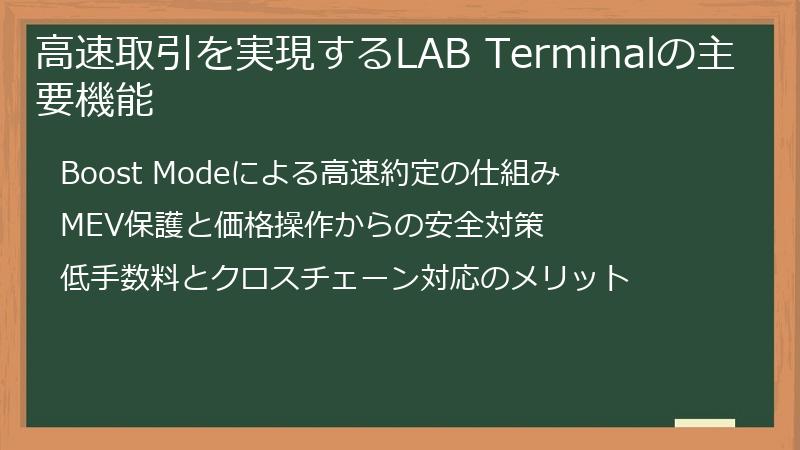 高速取引を実現するLAB Terminalの主要機能