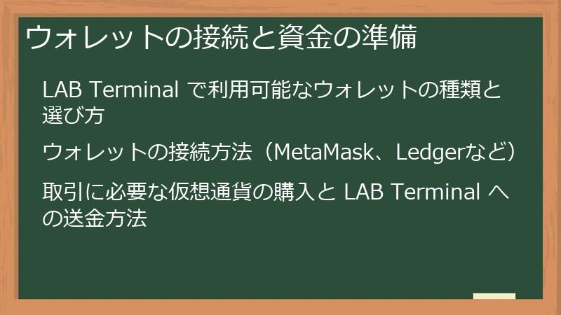 ウォレットの接続と資金の準備