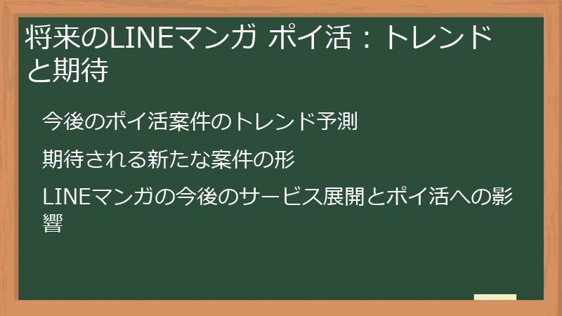 将来のLINEマンガ ポイ活：トレンドと期待