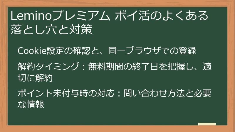 Leminoプレミアム ポイ活のよくある落とし穴と対策