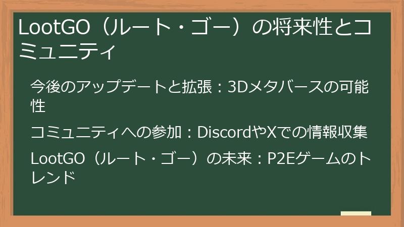 LootGO（ルート・ゴー）の将来性とコミュニティ
