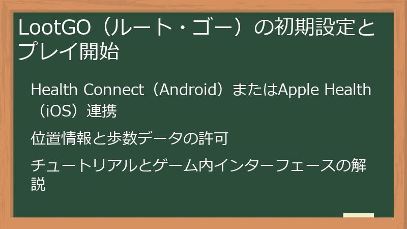LootGO（ルート・ゴー）の初期設定とプレイ開始