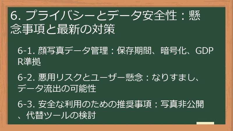 6. プライバシーとデータ安全性：懸念事項と最新の対策