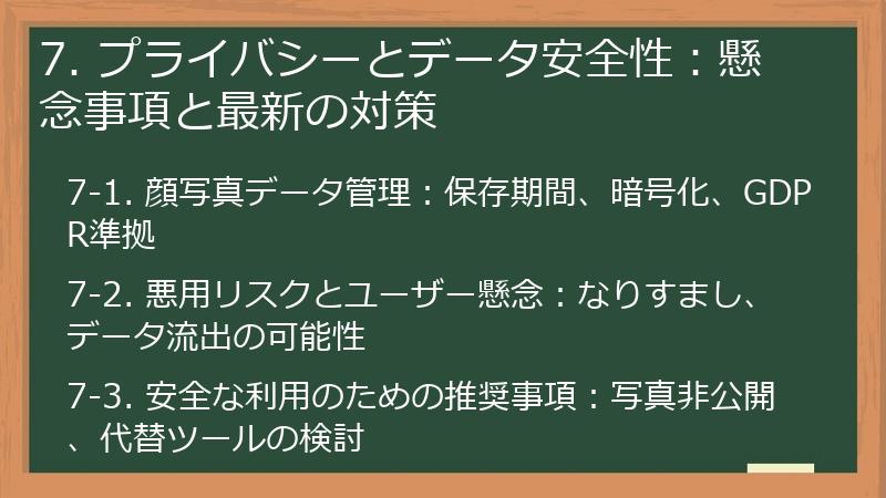 7. プライバシーとデータ安全性：懸念事項と最新の対策