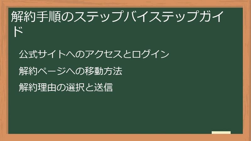 解約手順のステップバイステップガイド