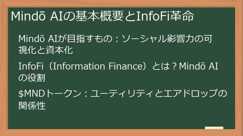 Mindō AIの基本概要とInfoFi革命
