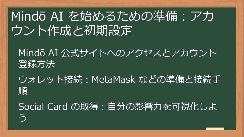 Mindō AI を始めるための準備:アカウント作成と初期設定