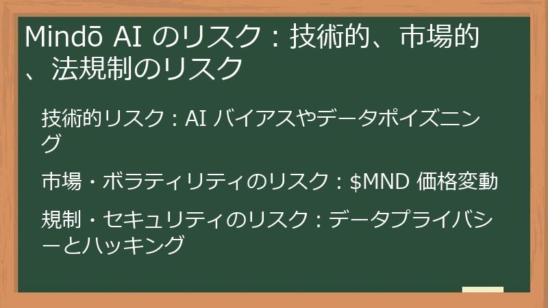 Mindō AI のリスク:技術的、市場的、法規制のリスク