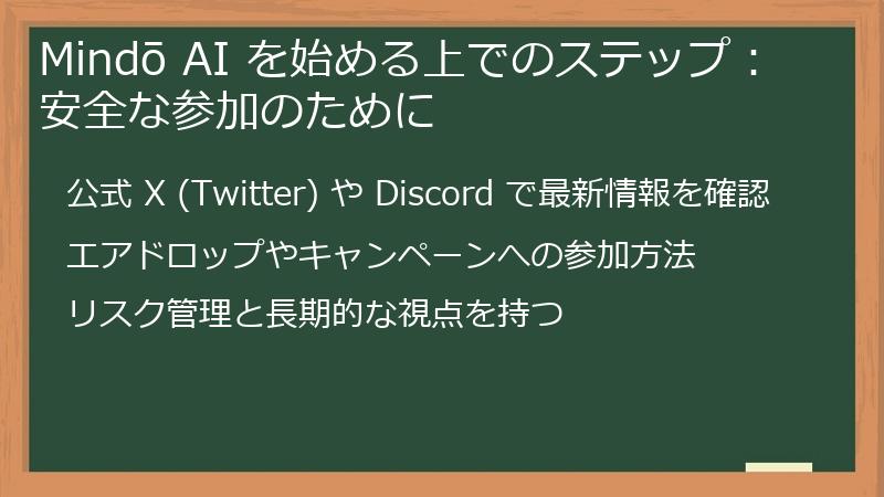 Mindō AI を始める上でのステップ:安全な参加のために