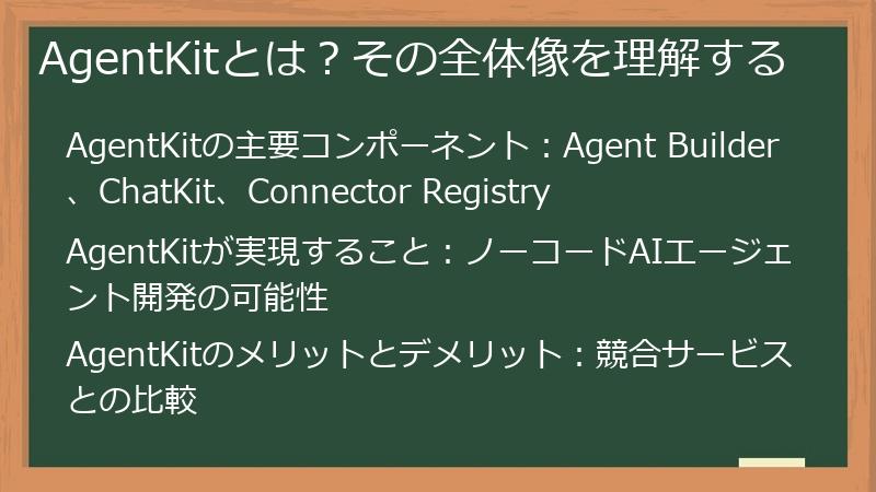 AgentKitとは？その全体像を理解する