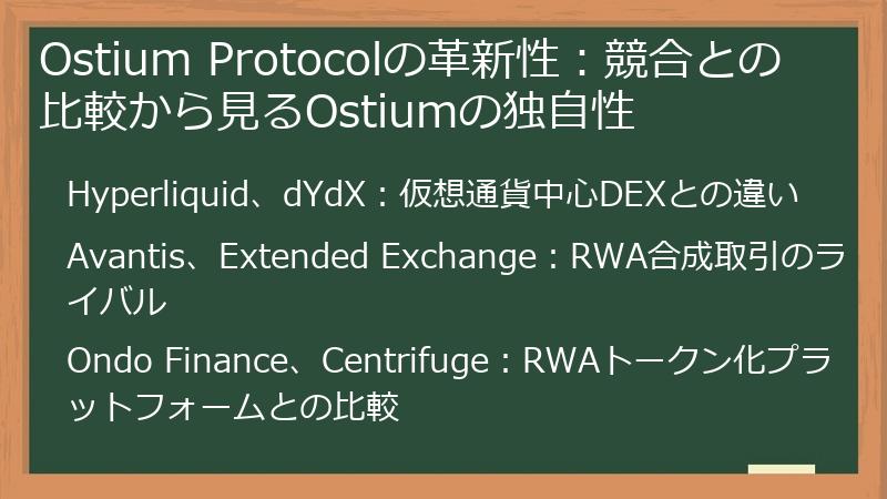 Ostium Protocolの革新性:競合との比較から見るOstiumの独自性
