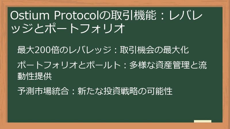 Ostium Protocolの取引機能：レバレッジとポートフォリオ