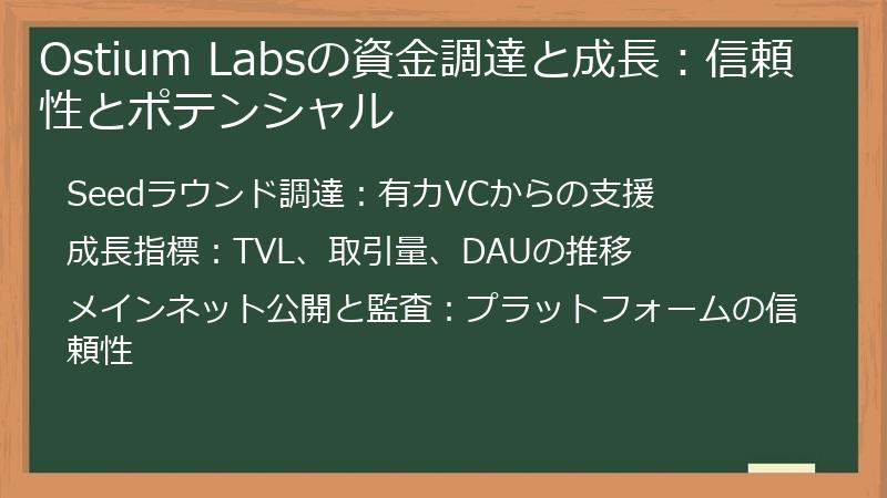 Ostium Labsの資金調達と成長：信頼性とポテンシャル