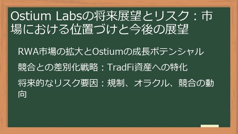 Ostium Labsの将来展望とリスク：市場における位置づけと今後の展望