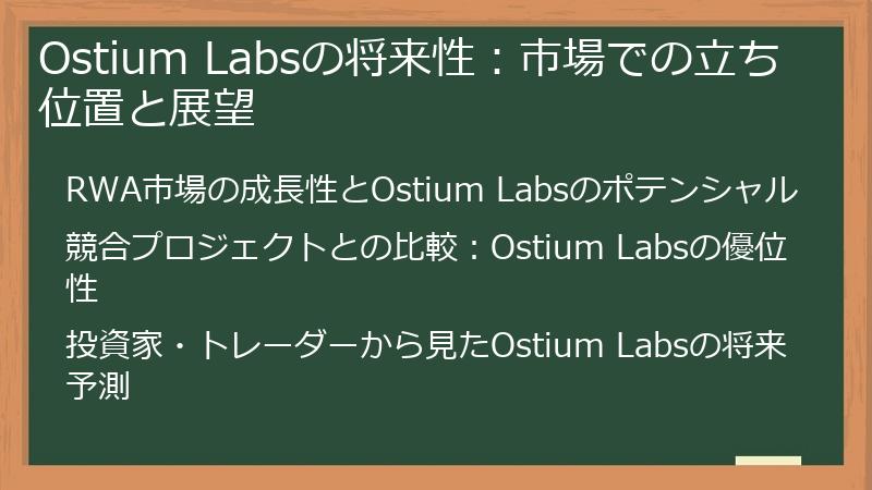 Ostium Labsの将来性：市場での立ち位置と展望