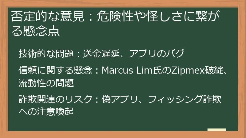 否定的な意見：危険性や怪しさに繋がる懸念点
