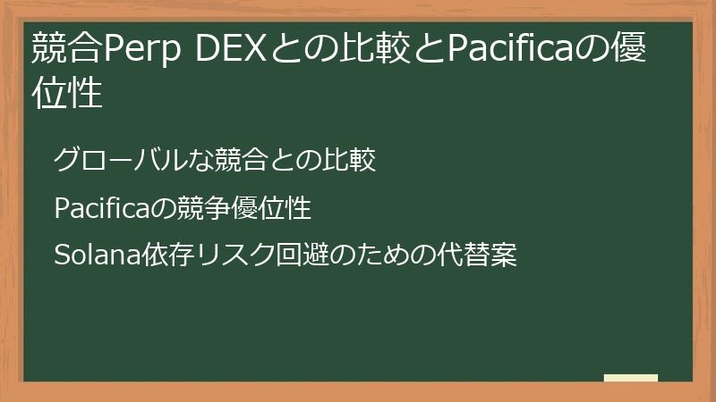 競合Perp DEXとの比較とPacificaの優位性