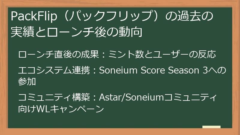 PackFlip（パックフリップ）の過去の実績とローンチ後の動向