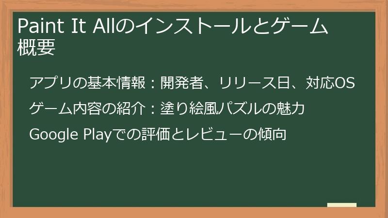 Paint It Allのインストールとゲーム概要