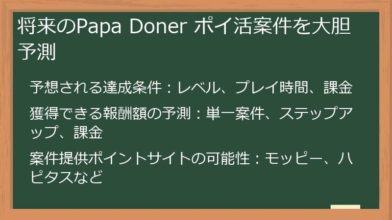 将来のPapa Doner ポイ活案件を大胆予測