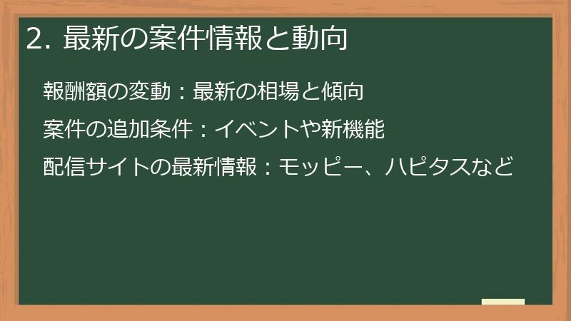 2. 最新の案件情報と動向