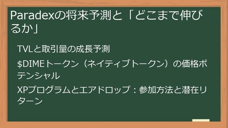 Paradexの将来予測と「どこまで伸びるか」