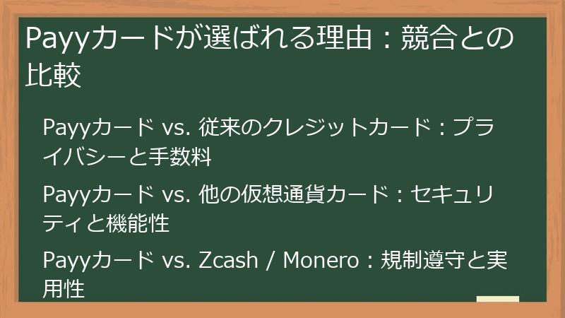Payyカードが選ばれる理由：競合との比較