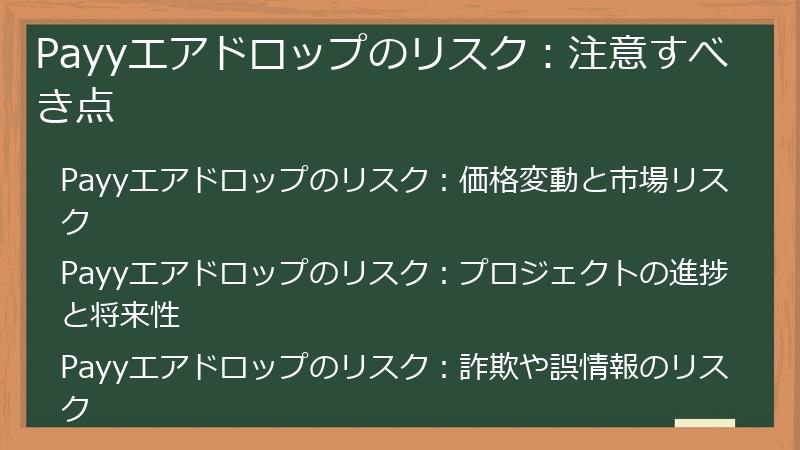 Payyエアドロップのリスク：注意すべき点