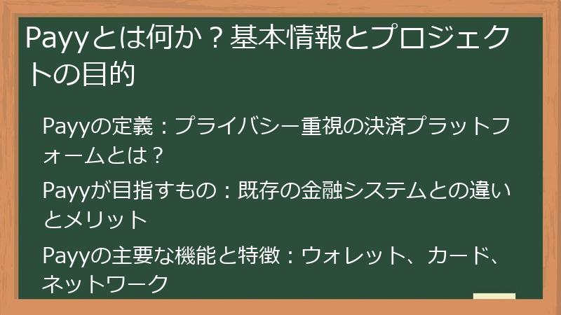 Payyとは何か？基本情報とプロジェクトの目的
