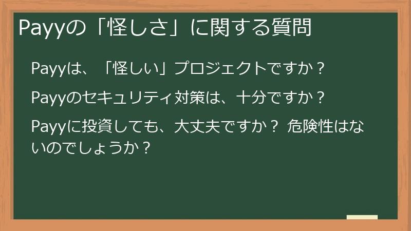 Payyの「怪しさ」に関する質問