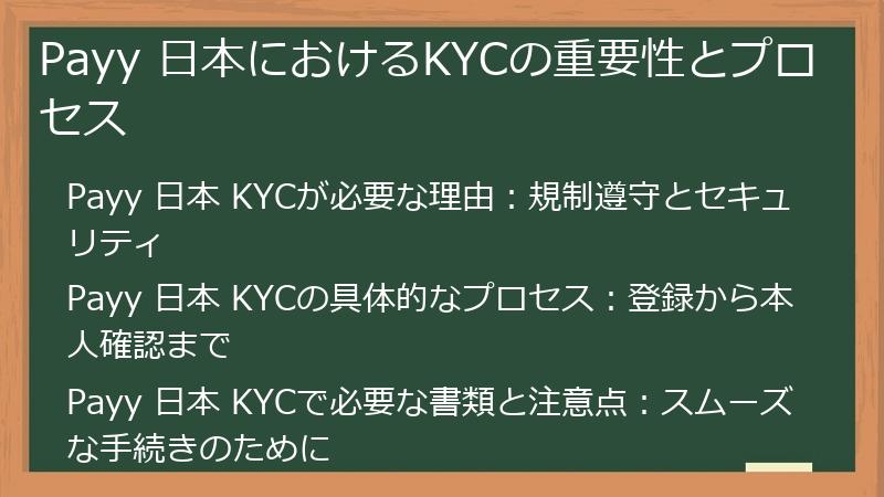 Payy 日本におけるKYCの重要性とプロセス