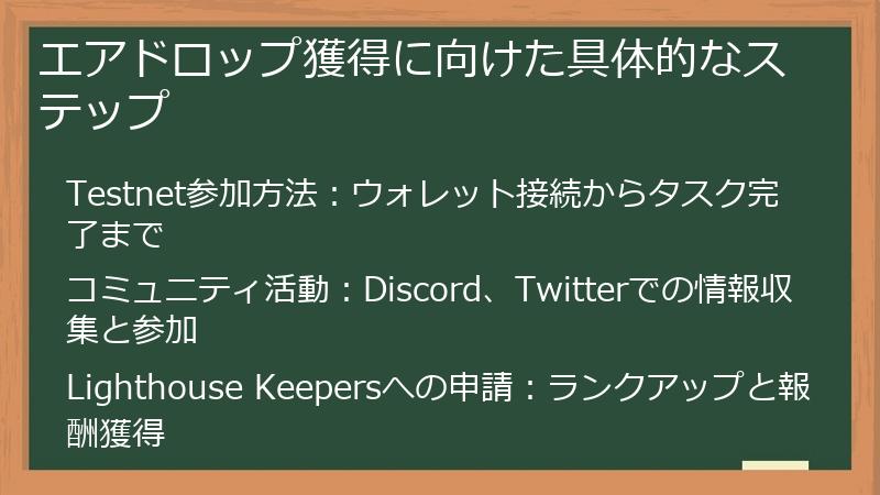 エアドロップ獲得に向けた具体的なステップ
