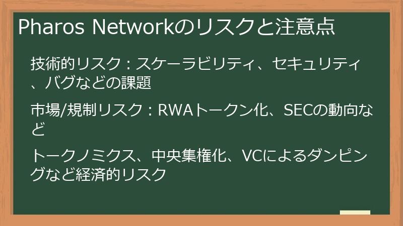 Pharos Networkのリスクと注意点
